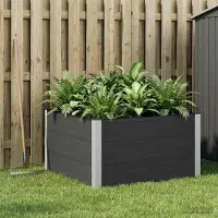 Prolenta Maison Exclusive - Jardinière surélevée noire, 100 x 100 x 54 cm, en WPC et aluminium