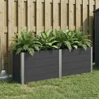 Prolenta Maison Exclusive - Jardinière surélevée noire, dimensions 200 x 50 x 91 cm, en WPC et aluminium