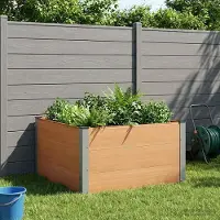 Prolenta Maison Exclusive - Jardinière surélevée marron, 100 x 100 x 54 cm, en WPC et aluminium