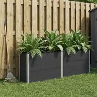 Prolenta Maison Exclusive - Jardinière surélevée noire, dimensions 250 x 50 x 91 cm, en WPC et aluminium