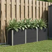 Prolenta Maison Exclusive - Jardinière surélevée noire, dimensions 300 x 50 x 91 cm, en WPC et aluminium
