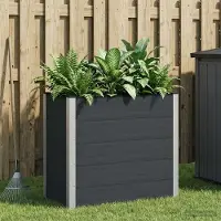Prolenta Maison Exclusive - Jardinière surélevée noire, 100 x 50 x 91 cm, en WPC et aluminium