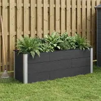 Prolenta Maison Exclusive - Jardinière surélevée noire, 150 x 50 x 54 cm, en WPC et aluminium