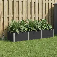Prolenta Maison Exclusive - Jardinière surélevée noire, dimensions 300 x 100 x 54 cm, en WPC et aluminium
