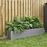 Prolenta Maison Exclusive - Jardinière surélevée grise, dimensions 200 x 30 x 36 cm, en WPC et aluminium
