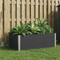 Prolenta Maison Exclusive - Jardinière surélevée noire, 150 x 100 x 54 cm, en WPC et aluminium