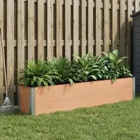 Prolenta Maison Exclusive - Jardinière surélevée marron, dimensions 200 x 30 x 36 cm, en WPC et aluminium