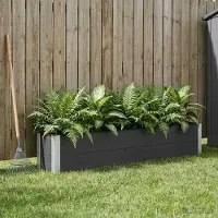 Prolenta Maison Exclusive - Jardinière surélevée noire, dimensions 200 x 30 x 36 cm, en WPC et aluminium