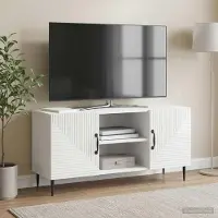 Prolenta Maison Exclusive - Meuble TV blanc brillant 102 x 34,5 x 50 cm en aggloméré