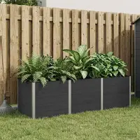 Prolenta Maison Exclusive - Jardinière surélevée noire, dimensions 300 x 100 x 91 cm, en WPC et aluminium