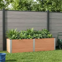 Prolenta Maison Exclusive - Jardinière surélevée marron, dimensions 200 x 50 x 54 cm, en WPC et aluminium