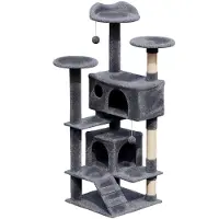 Avalo Griffoir pour chat à 7 niveaux - 137x50x50 CM - Gris foncé