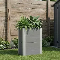 Prolenta Maison Exclusive - Jardinière surélevée grise, 50 x 30 x 72 cm, en WPC et aluminium