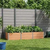 Prolenta Maison Exclusive - Jardinière surélevée marron, dimensions 300 x 100 x 54 cm, en bois composite (WPC) et aluminium
