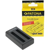 PATONA Chargeur de batterie. Dual USB Insta 360 ONE X2 (Chargeur de batterie d'appareil photo), Alimentation pour appareil photo, Noir