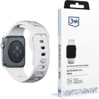 3mk Protection Bracelet montre en silicone biały/white dla Apple Watch 42/44/45/49mm (Acier inoxydable, Silicone), Sangles de montre, Blanc