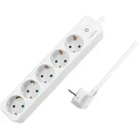Logilink LogiLinkLPS246 multiprise, 5x, avec interrupteur, blanc