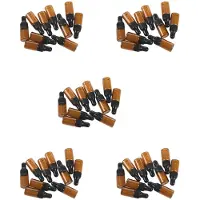 Semoic 50Pcs 3 Ml de Flacons Compte-Gouttes En Verre Brun Vides avec Pipette pour Huile Essentielle
