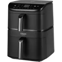 Cosori Friteuse Electrique sans huile - Turbo Tower Chef Edition - Capacité 10,8L - 2 cuves - 6 programmes - 2630W - Noir