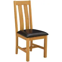 vidaXL Chaise de salle à manger, lot de 2, bois massif de chêne, noir, 45 x 54 x 100 cm
