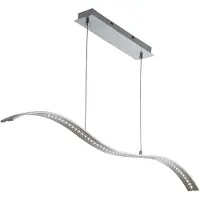 Searchlight luminaire suspendu LED plat courbé Bar Lights nickel mat 10W 3000K blanc chaud