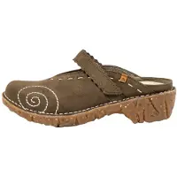 El naturalista pour femme. 2NG963FE9605_0G3 Sabots en cuir Ng96 Yggdrasil vert (42), 3 à 5 cm, Velcro, Casuel