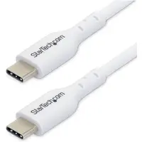 StarTech.com .com Câble de Charge USB-C de 2m, Charge et Synchronisation, 60W (3A) PD, Câble de Charge USB 2.0 pour Ordinateur Portable - Cordon de Charge USB C Blanc