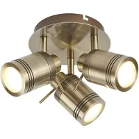 Searchlight Plafonnier, laiton antique, spot, 28 cm, SAMSON