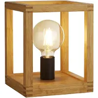 Searchlight Lampe de table en bois Square