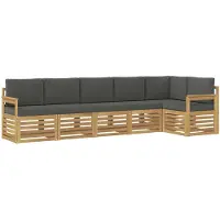 vidaXL Ensemble de canapés d'extérieur , 6 pièces, blanc et anthracite