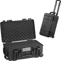 Sweiko Valise à coque dure résistante aux intempéries Boîte de séchage Poignée Rollbar 1,58 pied cube