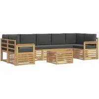 vidaXL Ensemble de canapés d'extérieur , 8 pièces, blanc et anthracite, polyester