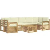 vidaXL Ensemble de canapés d'extérieur , 8 pièces, blanc et crème, en polyester