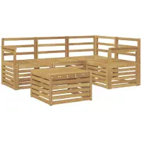 vidaXL Ensemble de salon de jardin 5 pièces, blanc, en bois d'acacia massif