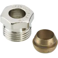 Danfoss Raccords à serrage R 1/2 filetage mâle vers 12 mm pour tubes en acier et en cuivre (10 pièces)
