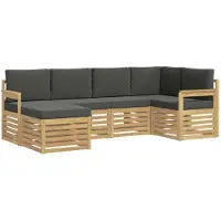 vidaXL Ensemble de canapés d'extérieur , 6 pièces, blanc et anthracite, polyester