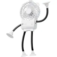 OEM VHV - Ventilateur de bureau - Ventilateur de table robotique avec ventouse et 3 vitesses - Ventilateur compact pour bureau et chambre