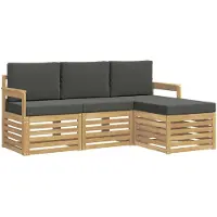 vidaXL Ensemble de canapés d'extérieur , 4 pièces, blanc et anthracite