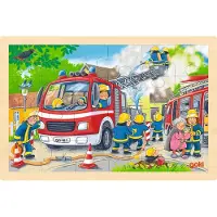 Goki Puzzle - - Puzzle brigade de pompiers - 24 pièces - Bois - 3 à 6 ans