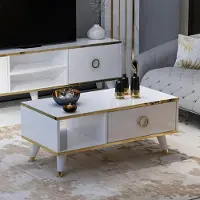 Homidea Sophia : table basse, table de salon, table d'appoint, design moderne (blanc)