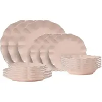 Costa Nova Service de table Rosa Rosé Pink 18 pièces / 6 personnes - 6 assiettes à dîner, 6 assiettes à petit-déjeuner & 6 assiettes creuses