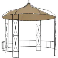 vidaXL Pavillon 300x290 cm Taupe Rond