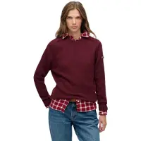 Superdry Slouchy Knitted Crew Sweater Rouge M Femme