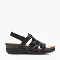 Clarks Sandales compensées Calenne Gracie Femme Black Combi
