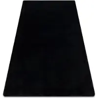 Rugsx Tapis POSH Shaggy noir très épais, en peluche, antidérapant, lavable 120x160 cm