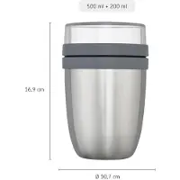 Mepal Ellipse 500+200ml Thermal Food Box Argenté