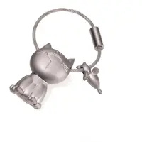 Troika Unisexe, Porte-clés, chat et souris, Argent