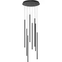 Lyora Suspension design Elettra 8 lumières noir