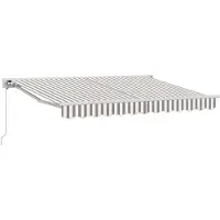 vidaXL Store à enroulement manuel Gris clair et blanc 4,5 x 3,5 m