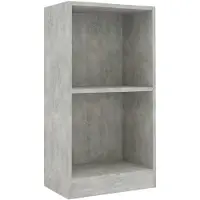 vidaXL Bibliothèque gris béton 40x24x75 cm bois d'ingénierie